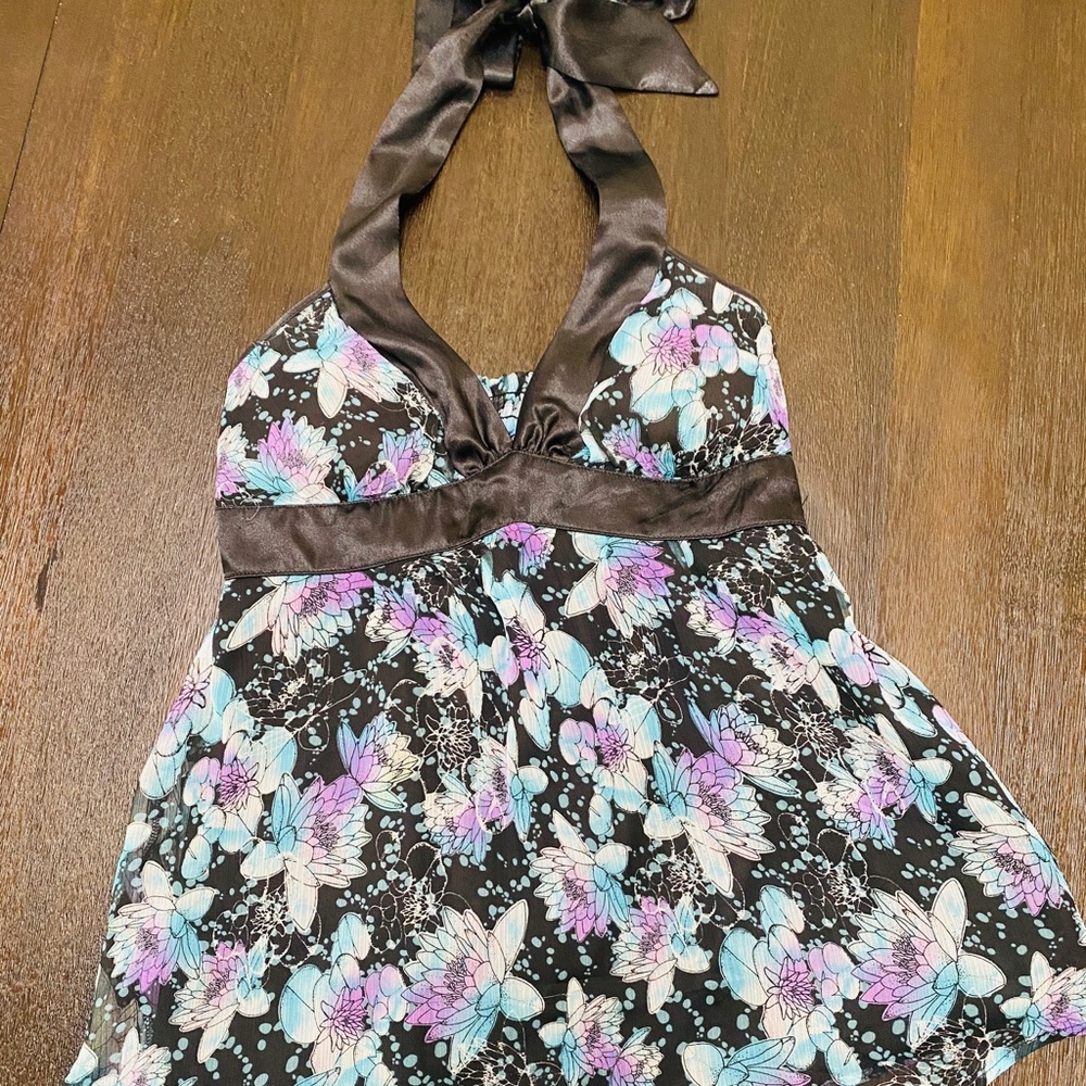 Halter floral blouse